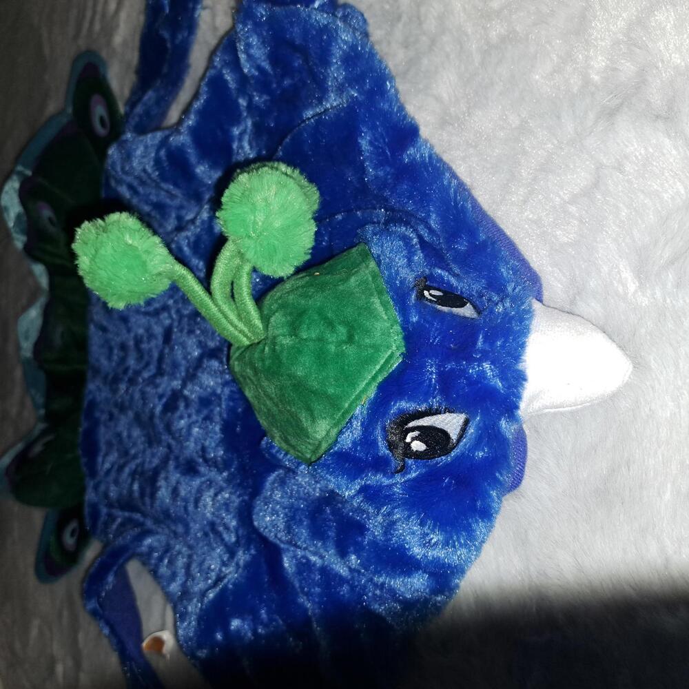 SimplyDog Blue Plush Peacock Pet Costume
